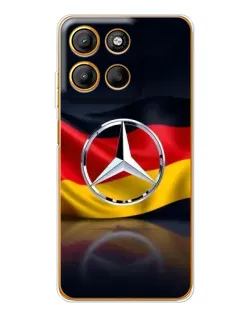 Чехол для Motorola Edge 60 Fusion с картинкой «Mercedes — флаг Германии»