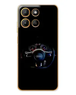 Чехол для Motorola Edge 60 Fusion с картинкой «Салон Audi — руль»