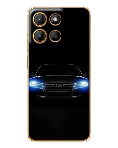 Чехол для Motorola Edge 60 Fusion с картинкой «Audi в неоне»