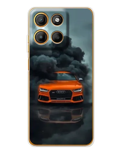 Чехол для Motorola Edge 60 Fusion с картинкой «Audi в облаках дыма»