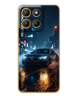 Чехол для Motorola Edge 60 Fusion с картинкой «Ночной город и Audi»