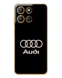 Чехол для Motorola Edge 60 Fusion с картинкой «Audi — золотой логотип»