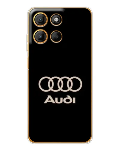 Чехол для Motorola Edge 60 Fusion с картинкой «Audi — золотой логотип»