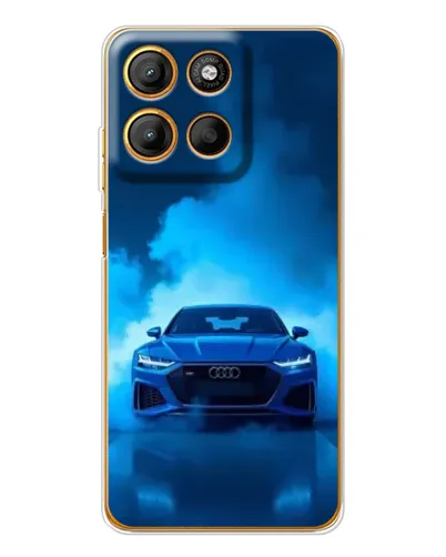 Чехол для Motorola Edge 60 Fusion с картинкой «Audi — голубая энергия»