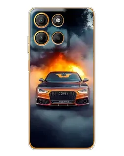 Чехол для Motorola Edge 60 Fusion с картинкой «Audi в огненном дыму»
