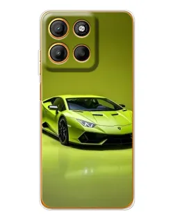 Чехол для Motorola Edge 60 Fusion с картинкой «Салатовый Lamborghini Huracan»