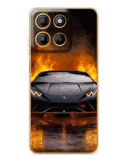 Чехол для Motorola Edge 60 Fusion с картинкой «Lamborghini в огне»