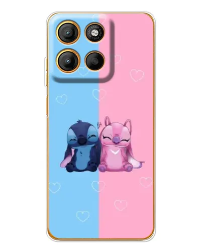 Чехол для Motorola Edge 60 Fusion с картинкой «Stitch и Angel Love»