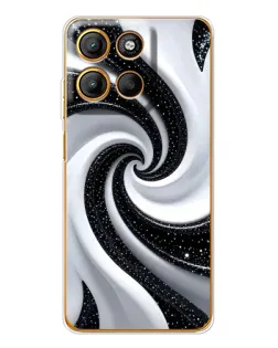 Чехол для Motorola Edge 60 Fusion с картинкой «Черно-белая спираль»