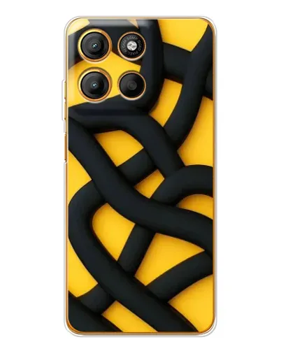 Чехол для Motorola Edge 60 Fusion с картинкой «Черное желтое переплетение» Чехол для Motorola Edge 60 Fusion с картинкой «Черное желтое переплетение»