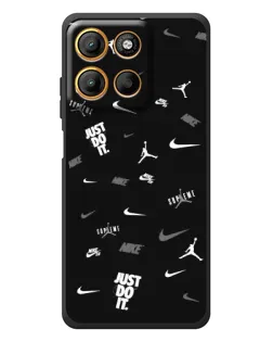 Чохол для Motorola Edge 60 Neo з картинкою «Nike Black Pattern»