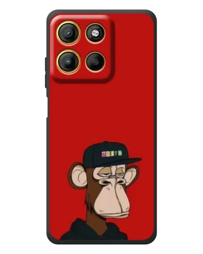 Чехол для Motorola Edge 60 Neo с картинкой «Bored Ape — красный фон» Чехол для Motorola Edge 60 Neo с картинкой «Bored Ape — красный фон»