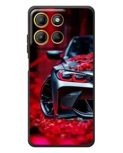 Чохол для Motorola Edge 60 Neo з картинкою «Спортивна BMW та квіти»