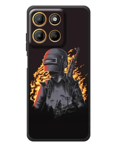 Чохол для Motorola Edge 60 Neo з картинкою «PUBG — вогняний силует»