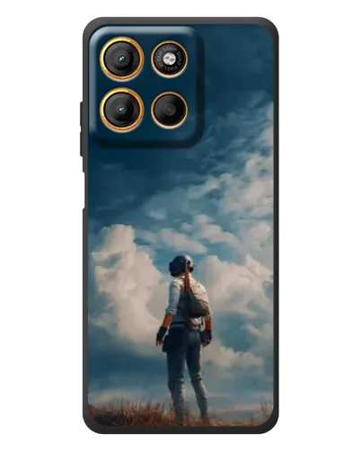 Чохол для Motorola Edge 60 Neo з картинкою «Герой PUBG на скелі»