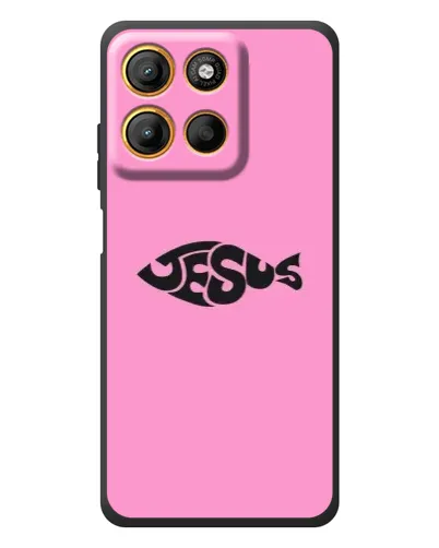 Чохол для Motorola Edge 60 Neo з картинкою «Рожевий символ Jesus»