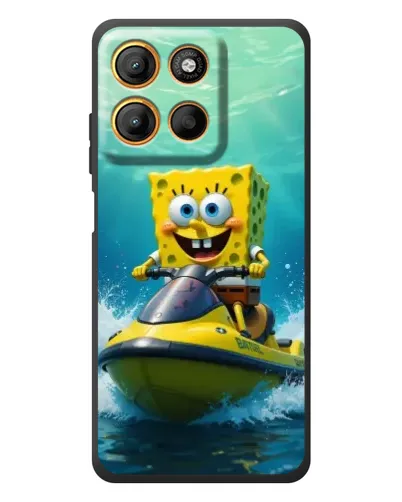 Чохол для Motorola Edge 60 Neo з картинкою «Спанч Боб на гідроциклі»