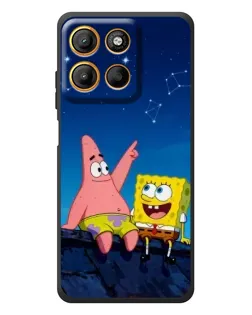 Чохол для Motorola Edge 60 Neo з картинкою «Губка Боб та Патрік вночі»