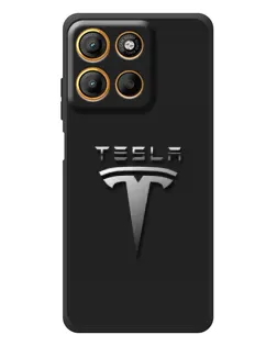 Чохол для Motorola Edge 60 Neo з картинкою «Сталевий логотип Tesla»