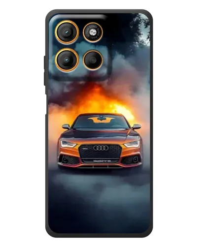 Чохол для Motorola Edge 60 Neo з картинкою «Audi у вогняному диму»