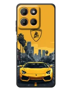 Чохол для Motorola Edge 60 Neo з картинкою «Жовтий Lamborghini місто»