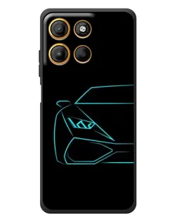 Чохол для Motorola Edge 60 Neo з картинкою «Блакитний силует Lamborghini»