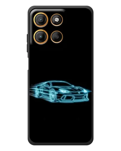 Чохол для Motorola Edge 60 Neo з картинкою «Неоновий контур Lamborghini»