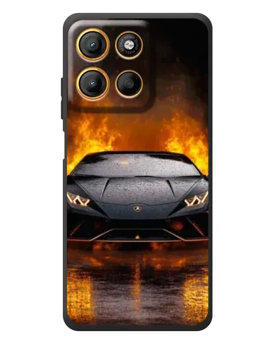 Чохол для Motorola Edge 60 Neo з картинкою «Lamborghini у вогні»