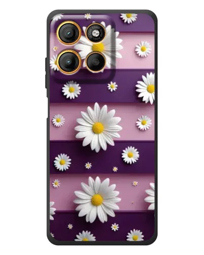 Чохол для Motorola Edge 60 Neo з картинкою «Ромашки на фіолетовому»