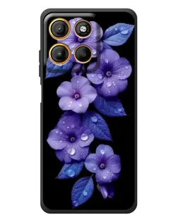 Чохол для Motorola Edge 60 Neo з картинкою «Фіолетові квіти з росою»