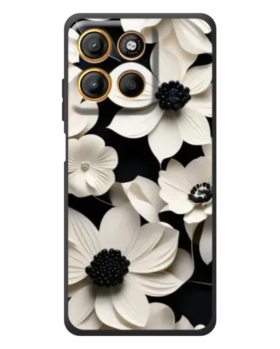 Чохол для Motorola Edge 60 Neo з картинкою «Об'ємні білі квіти»