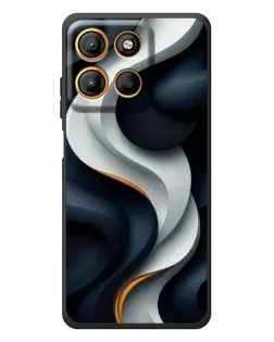 Чохол для Motorola Edge 60 Neo з картинкою «Об'ємні чорно-білі стрічки»