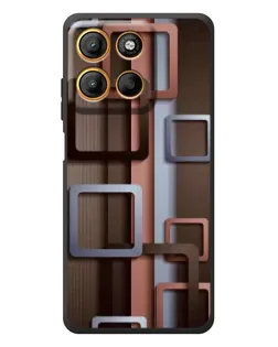 Чохол для Motorola Edge 60 Neo з картинкою «Коричневі об'ємні квадрати»