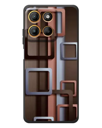 Чохол для Motorola Edge 60 Neo з картинкою «Коричневі об'ємні квадрати»