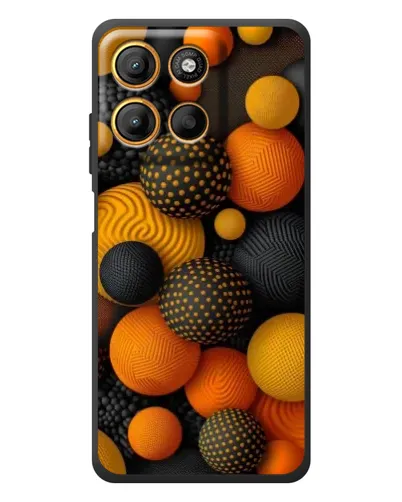 Чохол для Motorola Edge 60 Neo з картинкою «Об'ємні помаранчеві сфери»