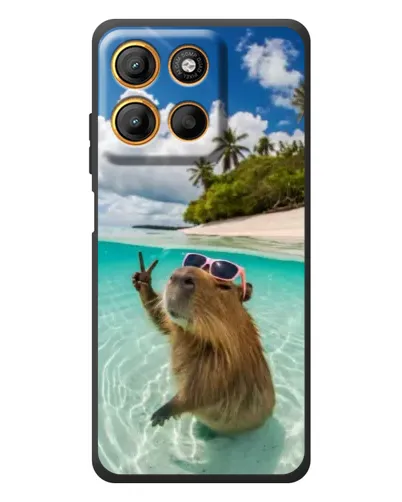 Чохол для Motorola Edge 60 Neo з картинкою «Капібара на морі»