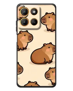 Чехол для Motorola Edge 60 Neo с картинкой «Паттерн милых капибар»