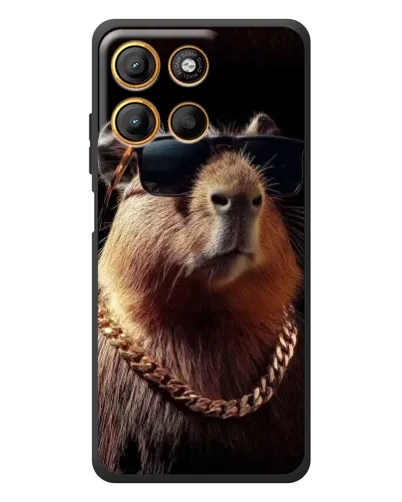 Чохол для Motorola Edge 60 Neo з картинкою «Капібара золотий ланцюг»