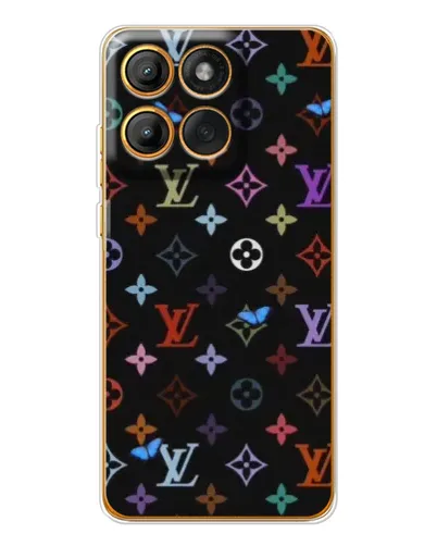 Чохол для Motorola Edge 60 Pro з картинкою «Кольорова монограма LV»