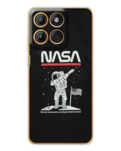 Чохол для Motorola Edge 60 Pro з картинкою «NASA — крокуємо по Місяцю»