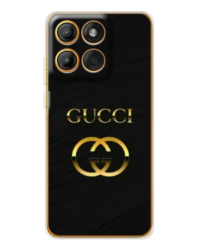 Чехол для Motorola Edge 60 Pro с картинкой «Золотой логотип Gucci»