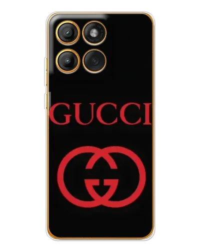 Чехол для Motorola Edge 60 Pro с картинкой «Gucci — красный логотип»