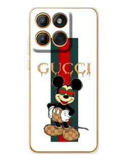 Чехол для Motorola Edge 60 Pro с картинкой «Микки Маус Gucci — полосы»