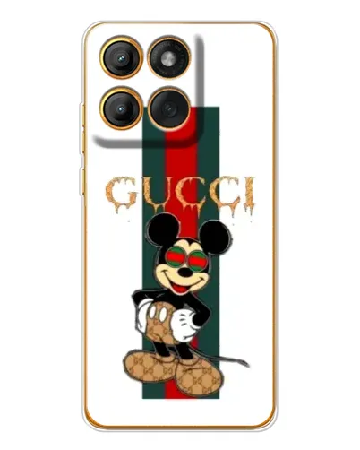 Чехол для Motorola Edge 60 Pro с картинкой «Микки Маус Gucci — полосы»