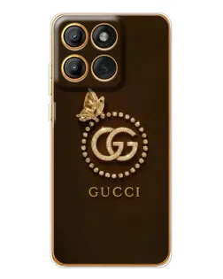 Чехол для Motorola Edge 60 Pro с картинкой «Gucci — золотая бабочка»