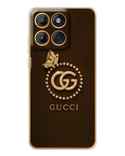 Чехол для Motorola Edge 60 Pro с картинкой «Gucci — золотая бабочка»