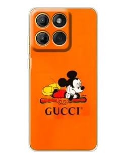 Чехол для Motorola Edge 60 Pro с картинкой «Микки Маус Gucci — оранж»