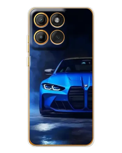 Чехол для Motorola Edge 60 Pro с картинкой «Голубая BMW M4»
