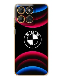 Чехол для Motorola Edge 60 Pro с картинкой «Логотип BMW и неоновые дуги»