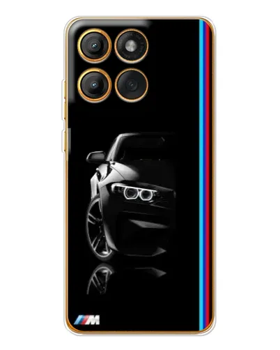 Чехол для Motorola Edge 60 Pro с картинкой «Силуэт BMW в темноте»